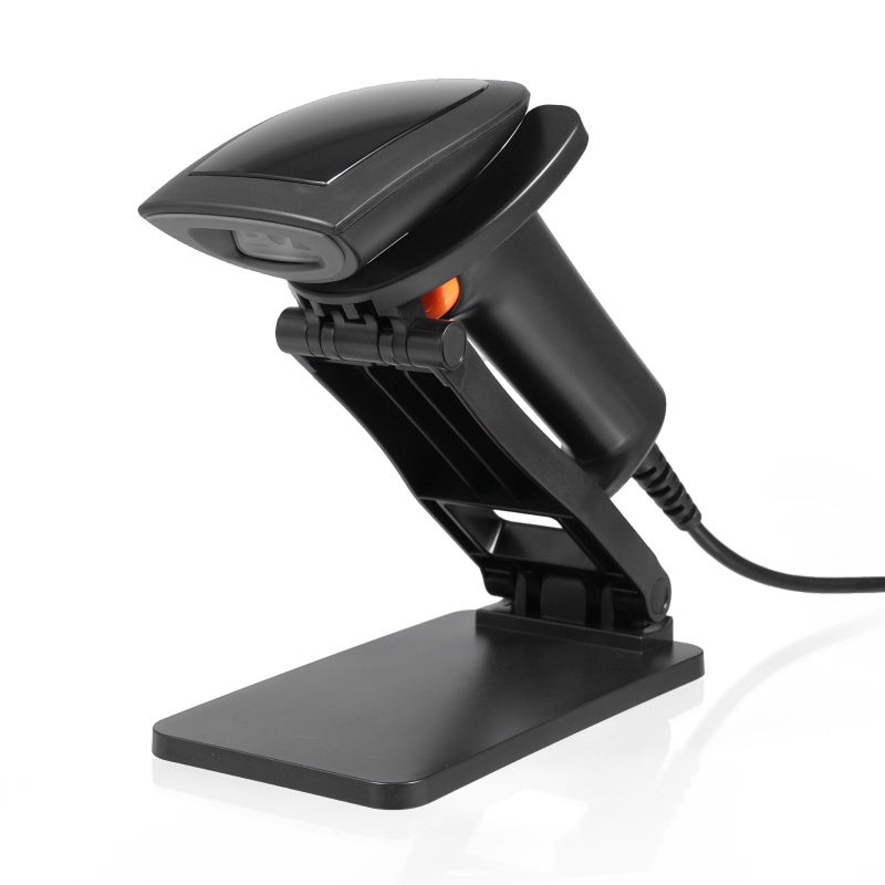 Barcode Scanner: Black, CMOS Sensor For Accurate Scanning - Stable USB Plug-And-Play Compatibility, 1D 2D QR Code Support For Retail Inventory Management Mobile Payment Warehouse Scanning - Image 1