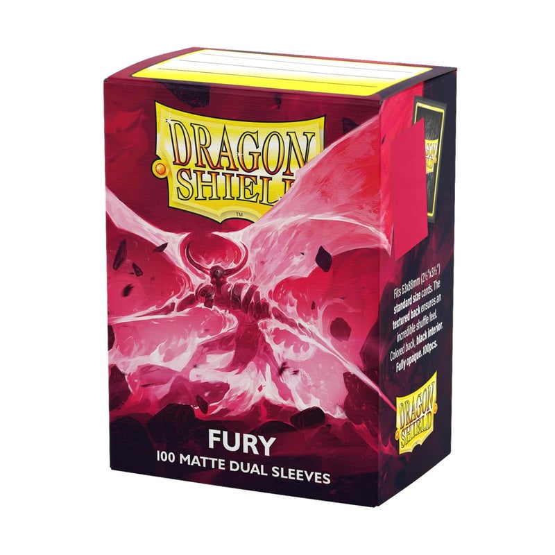 Dragon Shield | Matte Dual Standard Size Card Sleeves | 100 CT - Smooth & Tough Premium TCG Sleeves - Compatible with Pokemon, Flesh & Blood, One Piece & Magic the Gathering | Fury - Image 1