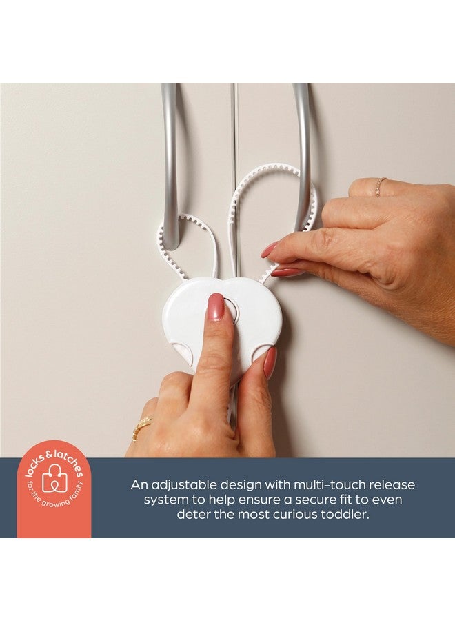 دريم بيبي أقفال خزائن دريم بيبي المقاومة للأطفال - أقفال مرنة لخزائن أمان الأطفال - ملائمة قابلة للتعديل مع خاصية تحرير متعددة الوظائف - Image 4