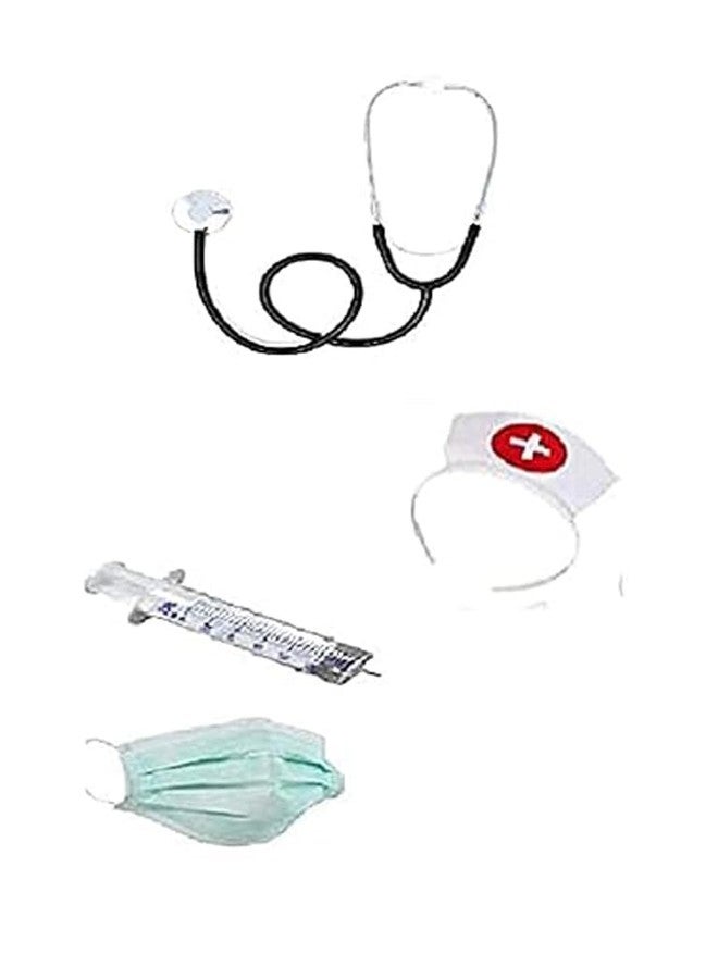EthnicAlive Nurse Fancy Dress With Mask, Injection, Stethoscope And Headgear | Community Helper Doctor Costume For Kids Girls (3-4 Years) - Image 5