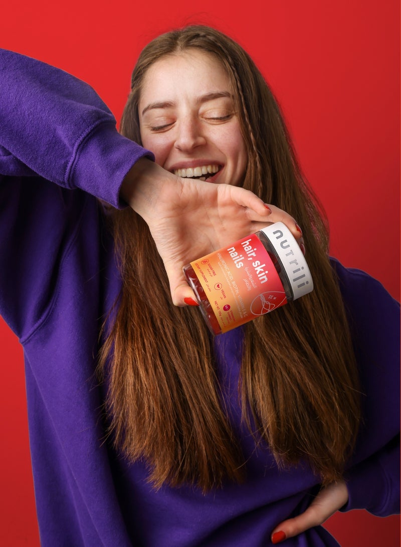 نوتريلي جلوو غرو فيتامين | الشعر والبشرة والأظافر | مع حمض الهيالورونيك والبيوتين وفيتامين هـ وجـ - Image 4