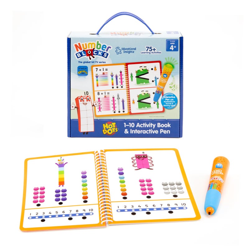 Educational Insights Hot Dots Numberblocks Workbook Numbers 1-10 with Interactive Pen, 75+ Activities, Gift for Kids Ages 4+ - Image 1