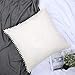 YINFUNG YINFUNG Off White Euro Sham Pom Pom Ivory 26Ãƒâ€”26 Large Pillow Covers Set of 2 Fringe European Shams Cream Beige Boho  - Image 2