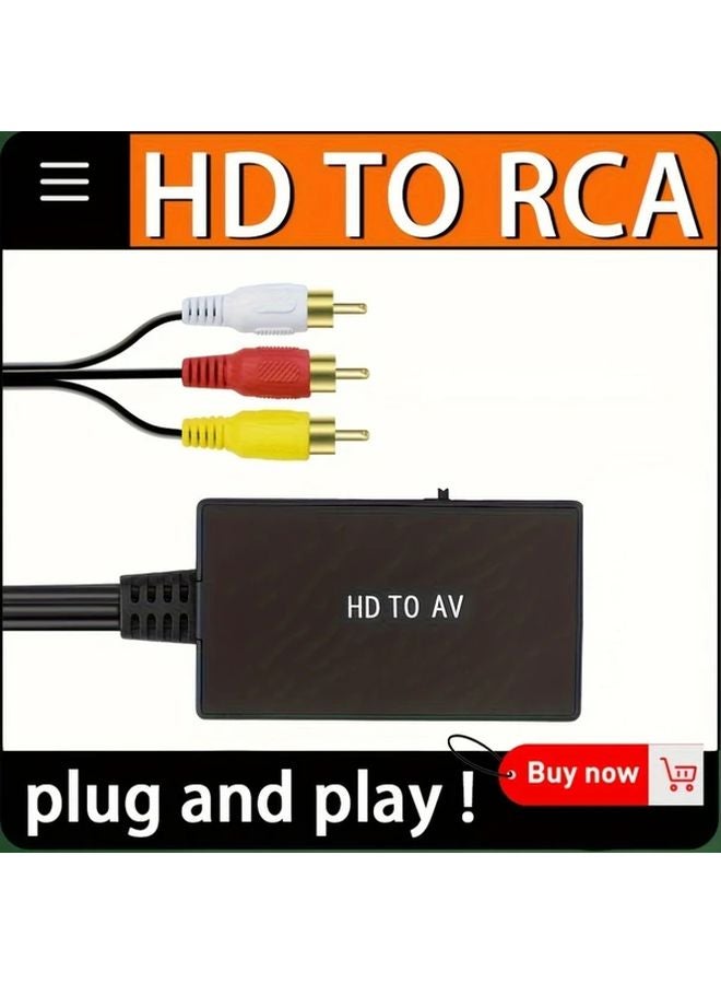 HD To RCA Converter Adapter Supports PAL NTSC For TV Stick Roku Android TV Box - Image 2