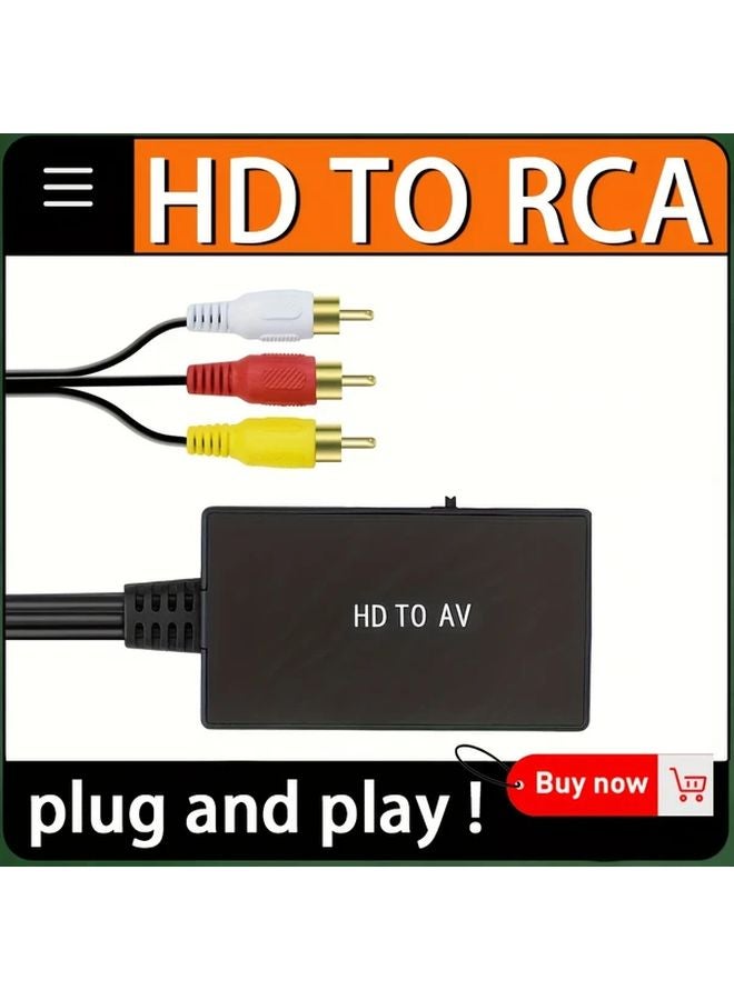 HD To RCA Converter Adapter Supports PAL NTSC For TV Stick Roku Android TV Box - Image 1