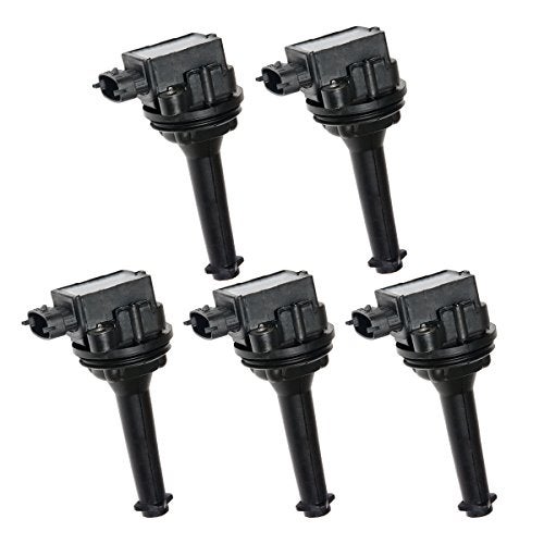 MAS Set of 5 Ignition Coils Pack Replacement for Volvo V70 C70 S60 S70 S80 V70 XC70 XC90 L5 2.3L 2.4L 2.5L C1258 UF341 5C1320 - Image 1
