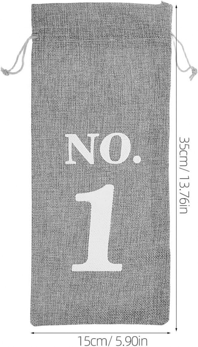 CORHAD 10pcs Drawstring Wine Bags Set, Reusable Imitation Linen Bottle Wrapping Pouches 15x35cm, Dustproof Storage for Weddings, Christmas, Birthdays, Party Favor Wrap - Image 2