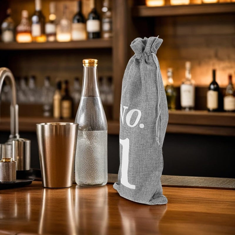 CORHAD 10pcs Drawstring Wine Bags Set, Reusable Imitation Linen Bottle Wrapping Pouches 15x35cm, Dustproof Storage for Weddings, Christmas, Birthdays, Party Favor Wrap - Image 5
