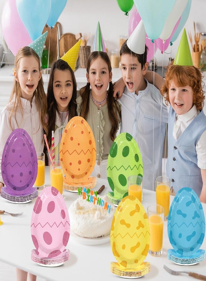 Justforjoyful ٦٠ طبقًا على شكل ديناصورات، مثالية لحفلات أعياد الميلاد، أطباق ورقية للاستخدام مرة واحدة على شكل بيض ديناصورات، زينة لحفلات عيد الفصح، أطباق عشاء وحلوى وكيك على شكل بيضة، طقم زينة عيد ميلاد وعيد فصح للأطفال بطابع الديناصورات - Image 5