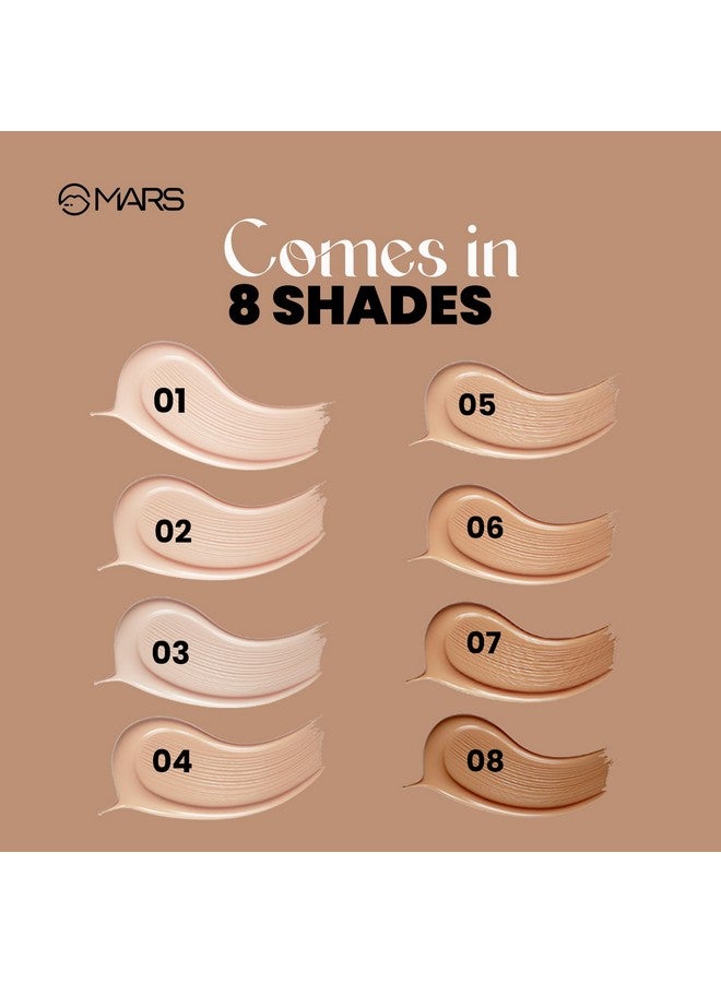 Mars High Coverage Liquid Matte Foundation Blemish Free & Blendable Foundation For Makeup (40Ml) (Shade03) - Image 4
