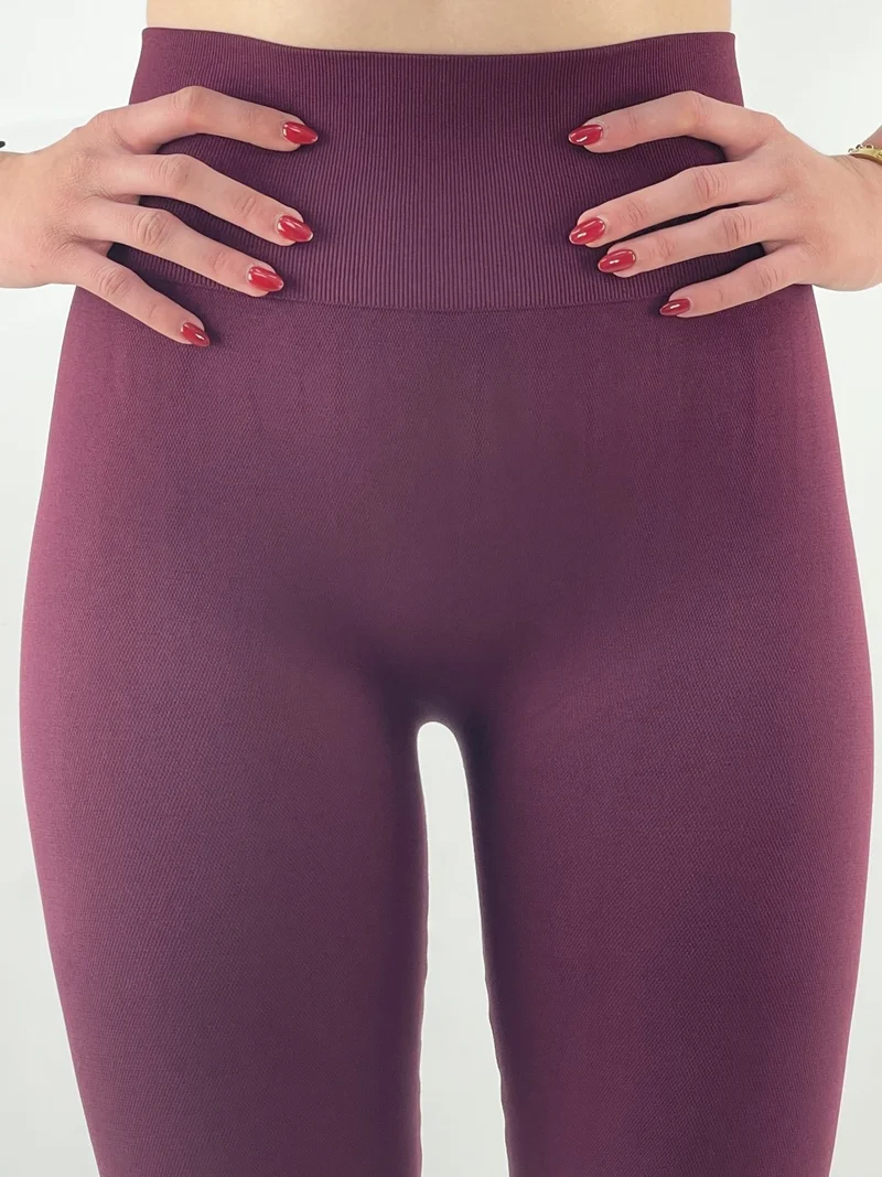 Mistirik Mystirik Lacost Fabric Firming Effect High Waist Tights Claret Red Color