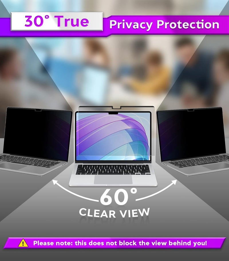 pys MacBook Air 13.6 Inch Magnetic Privacy Screen for M2 Chip 2022 (A2681) - Removable Anti-Spy Laptop Shield - Image 4