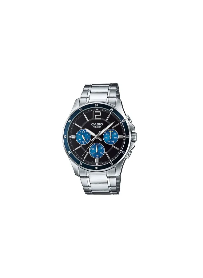 CASIO Men's Analog Display Watch With Silver Stainless Steel Strap - MTP-1374D-2A