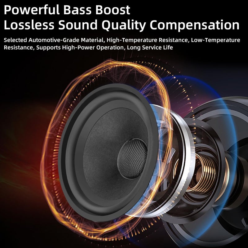 WDiYA 3.5-Inch Car Speaker Wool Fiber Cone+Fiberglass Sound Cap Full Frequency High Fidelity Audio 300W Peak Power 4 Ohms Professional High-End Stereo Surround Sound (2-Speakers) - Image 5