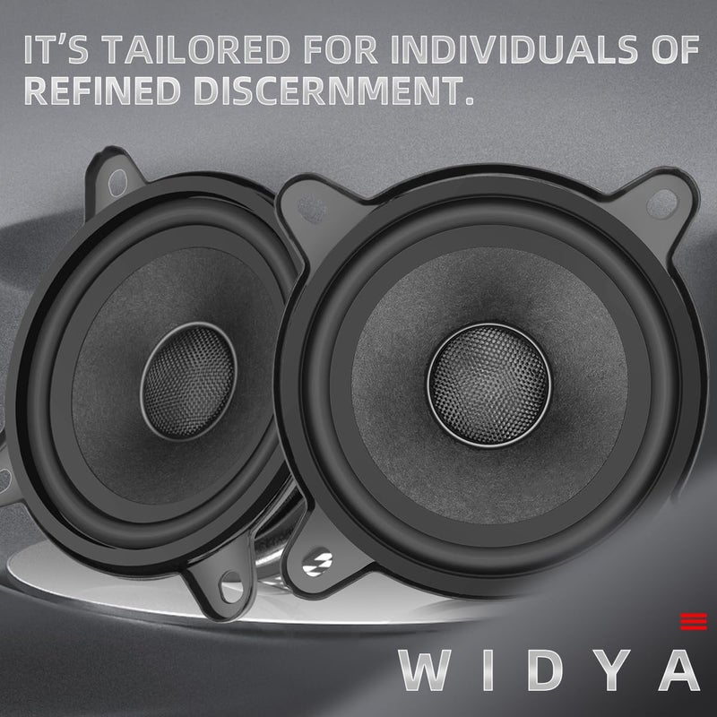 WDiYA 3.5-Inch Car Speaker Wool Fiber Cone+Fiberglass Sound Cap Full Frequency High Fidelity Audio 300W Peak Power 4 Ohms Professional High-End Stereo Surround Sound (2-Speakers) - Image 4