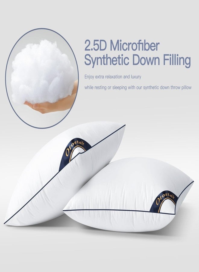 OTOSTAR 12x20 Down Alternative Fill Throw Pillow Insert - 100% Cotton Cooling Cover - Soft Fluffy Synthetic Down - Image 2