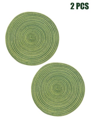 Round Placemats Set of 2 Round Table Placemats Braided Cotton Place Mats 15 inch for Kitchen Dining Table Holiday Party (Pea Green, 2) - pzsku/Z38BA4A30C457A45ABC2CZ/45/_/1718952749/f3200f20-e6ac-4aed-adb1-f22b0f49610e