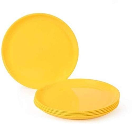 Everbuy Round Microwave Safe Full Plate Set, 130ml/75mm, Set of 3 Yellow - Image 5