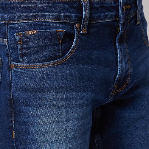 Spykar Men's Ricardo Straight Fit Mid-Rise Casual Jeans Dark Blue - Image 4