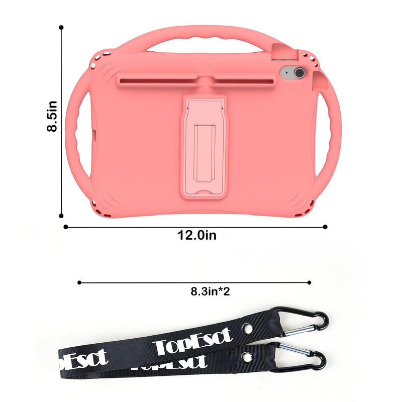 TOPESCT Kids Case for 11" iPad (A16) 11th Gen 2025,10.9" iPad 10th Gen 2022 - Made of Kid-Friendly Silicone, with Built-in Screen Protector, Shockproof Handle Stand Case (Pink) - Image 5