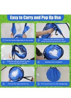 XiuWoo Football Goals for Kids, 4 in 1 Foldable Pop Up Football Goals with Carry Bag Football Goal Posts Portable, Soccer Net Indoor & Outdoor Football Training for Boys Girls, blue  - Image 3
