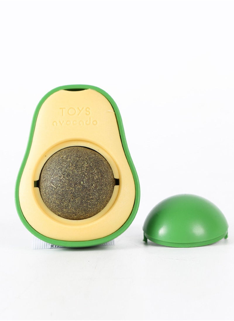 MissTiara 6 Piece Avocado Shaped Rotating Catnip Ball Cat Licking Fun Ball  - Image 4