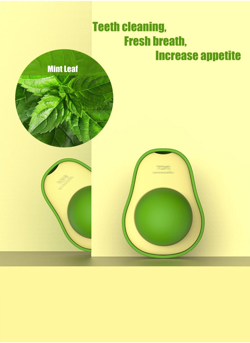 MissTiara 6 Piece Avocado Shaped Rotating Catnip Ball Cat Licking Fun Ball  - Image 2