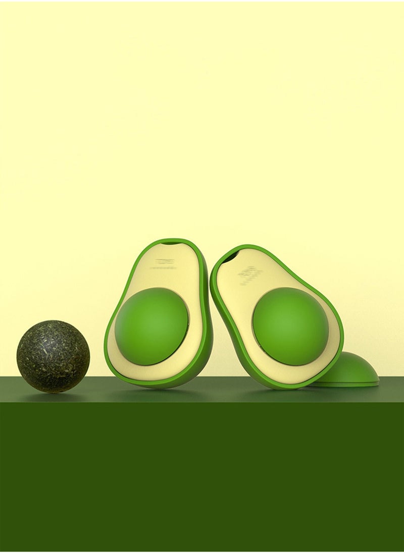 6 Piece Avocado Shaped Rotating Catnip Ball Cat Licking Fun Ball