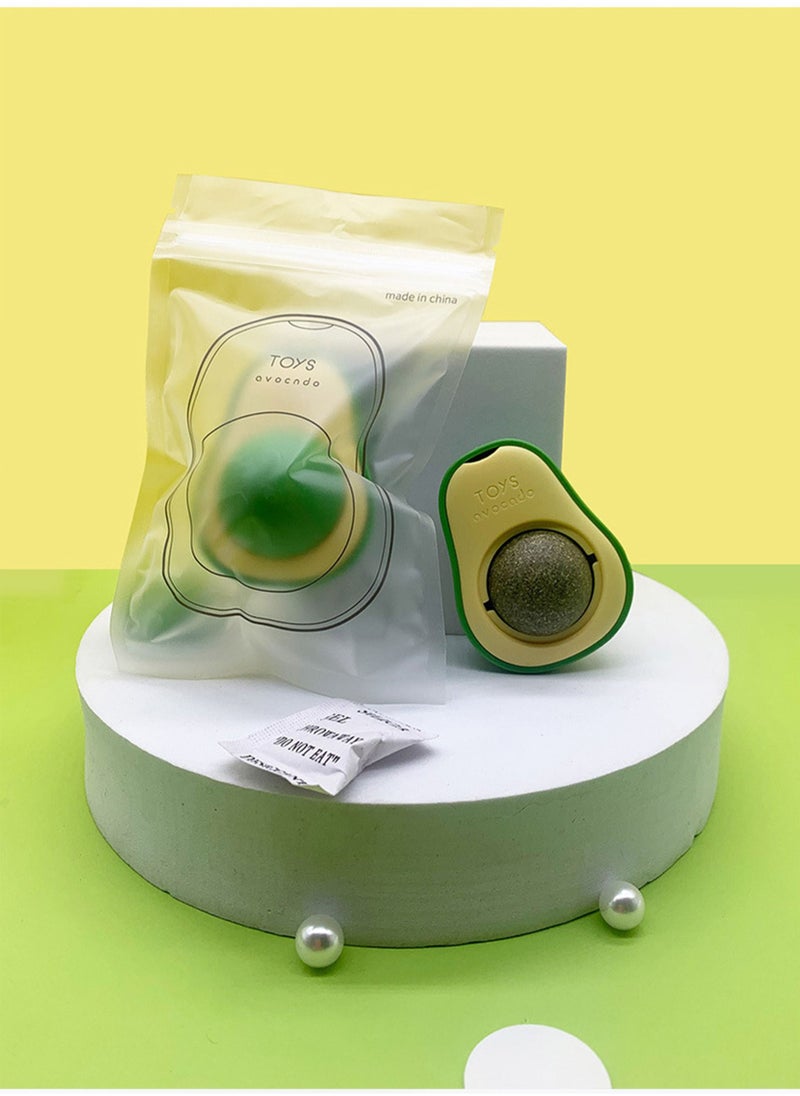 6 Piece Avocado Shaped Rotating Catnip Ball Cat Licking Fun Ball
