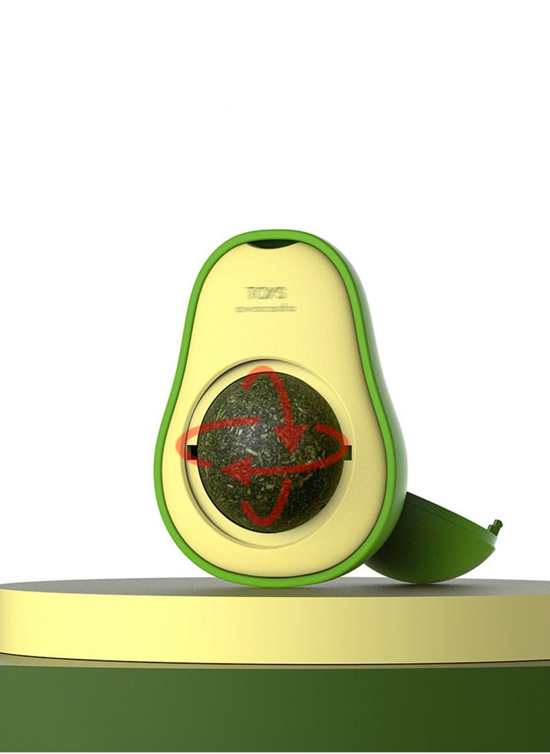 6 Piece Avocado Shaped Rotating Catnip Ball Cat Licking Fun Ball