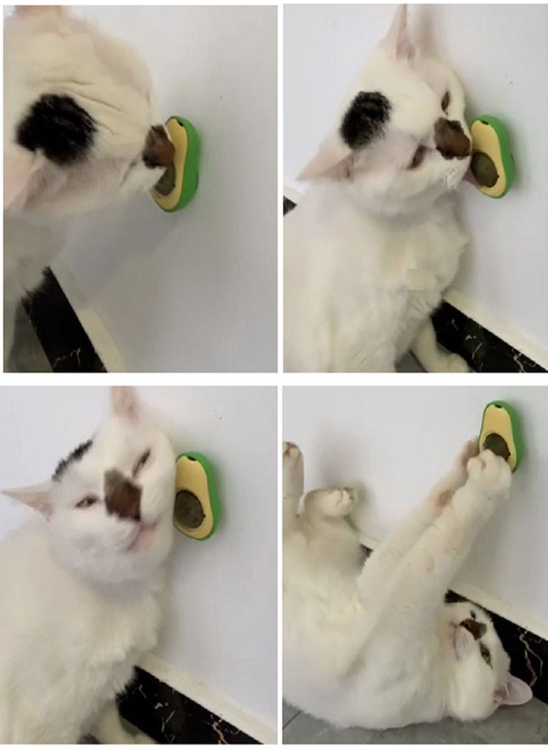 MissTiara 6 Piece Avocado Shaped Rotating Catnip Ball Cat Licking Fun Ball  - Image 3