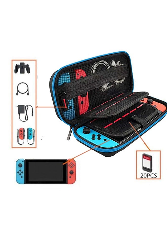 Zipper Locking Bag for  Switch, Portable Traveler Protective Storage Bag with 20 Game Card Slots  Soft Inner Pocket, Four corner protection Game Bag - Image 5