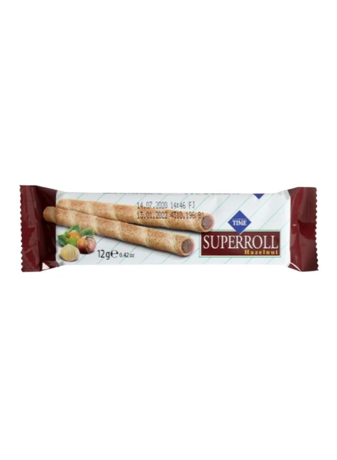 CIZMECI Superroll Hazelnut Wafer Rolls, 12g (Pack of 12) – Crispy Wafer Sticks with Rich Hazelnut Cream Filling - Image 1