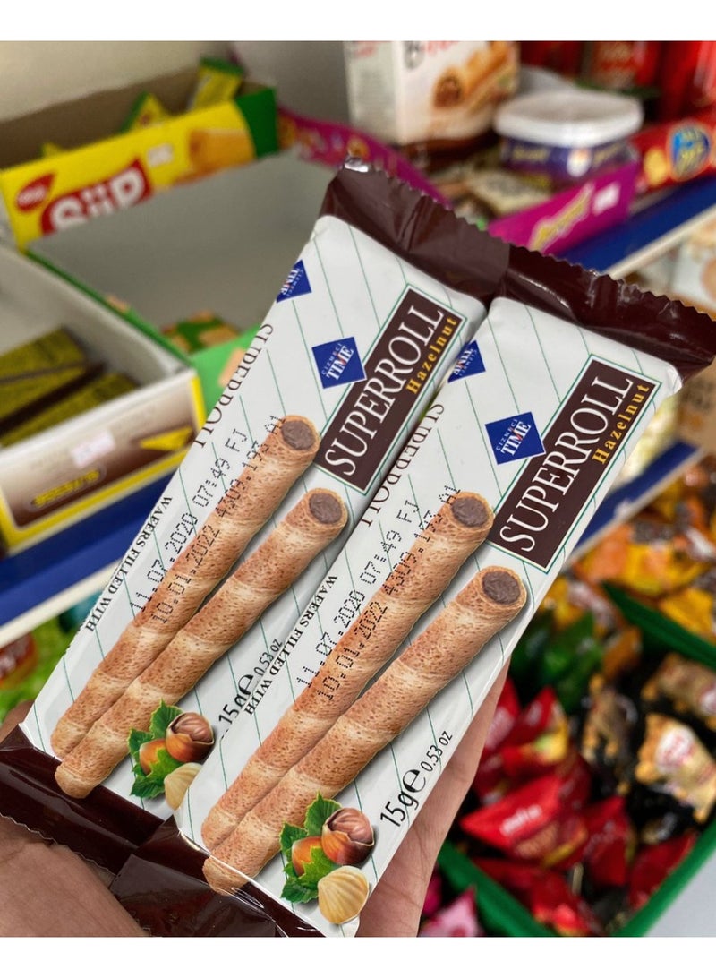 CIZMECI Superroll Hazelnut Wafer Rolls, 12g (Pack of 12) – Crispy Wafer Sticks with Rich Hazelnut Cream Filling - Image 5