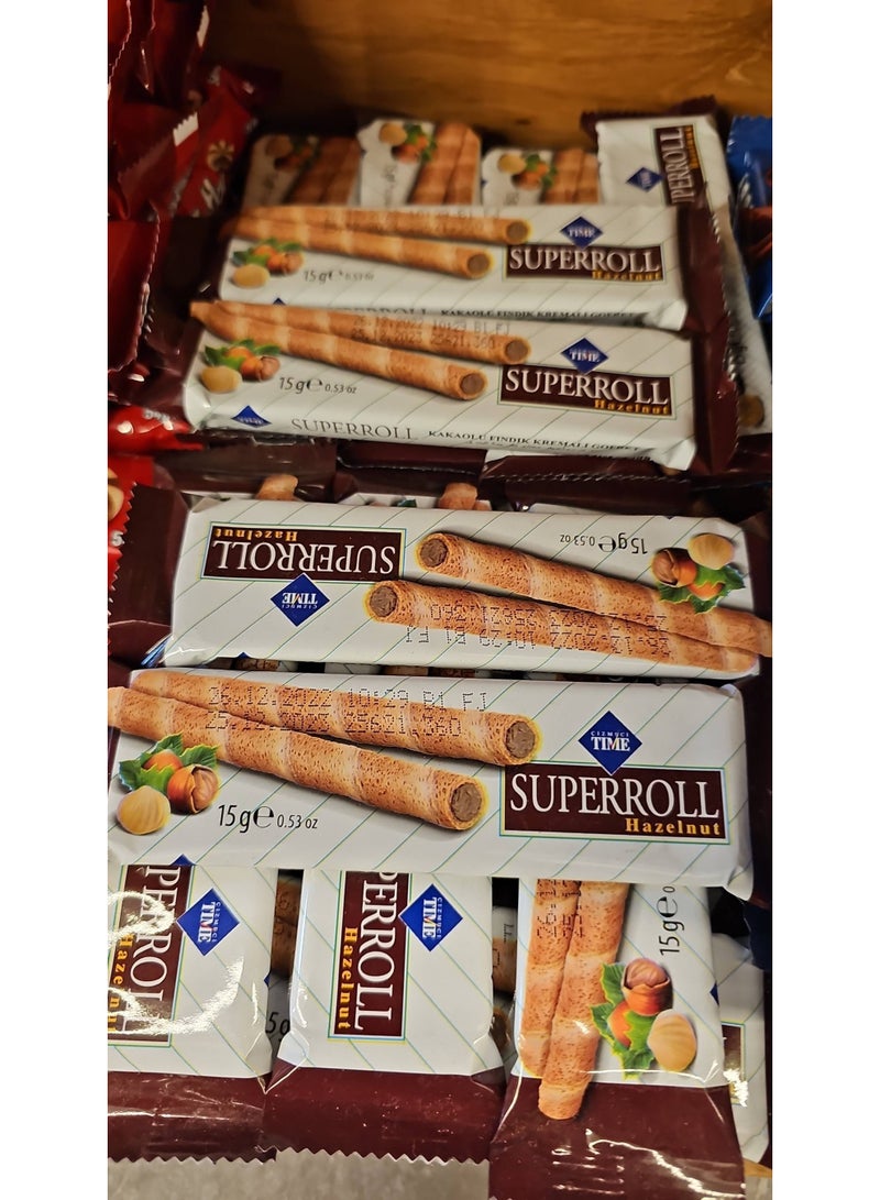 CIZMECI Superroll Hazelnut Wafer Rolls, 12g (Pack of 12) – Crispy Wafer Sticks with Rich Hazelnut Cream Filling - Image 3