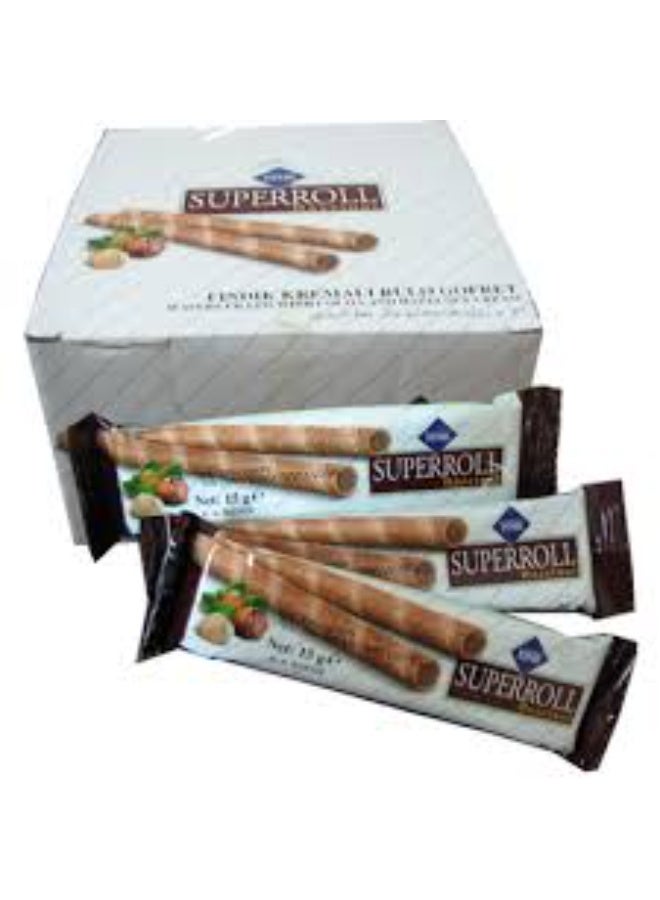 CIZMECI Superroll Hazelnut Wafer Rolls, 12g (Pack of 12) – Crispy Wafer Sticks with Rich Hazelnut Cream Filling - Image 2
