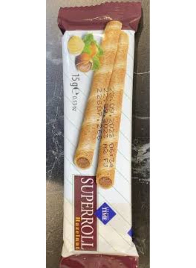 CIZMECI Superroll Hazelnut Wafer Rolls, 12g (Pack of 12) – Crispy Wafer Sticks with Rich Hazelnut Cream Filling - Image 4