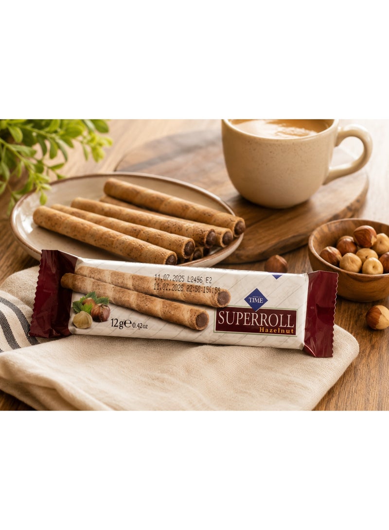 CIZMECI Superroll Hazelnut Wafer Rolls, 12g (Pack of 12) – Crispy Wafer Sticks with Rich Hazelnut Cream Filling - Image 3