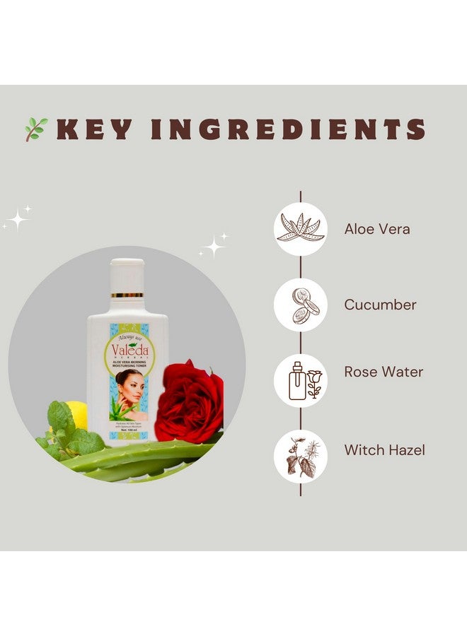 Valeda Herbal Aloe Vera Morning Moisturising Toner, 100 ml - Image 3