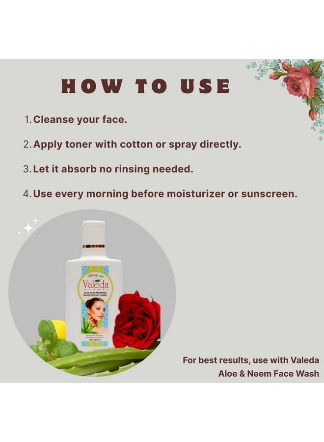 Valeda Herbal Aloe Vera Morning Moisturising Toner, 100 ml - Image 5