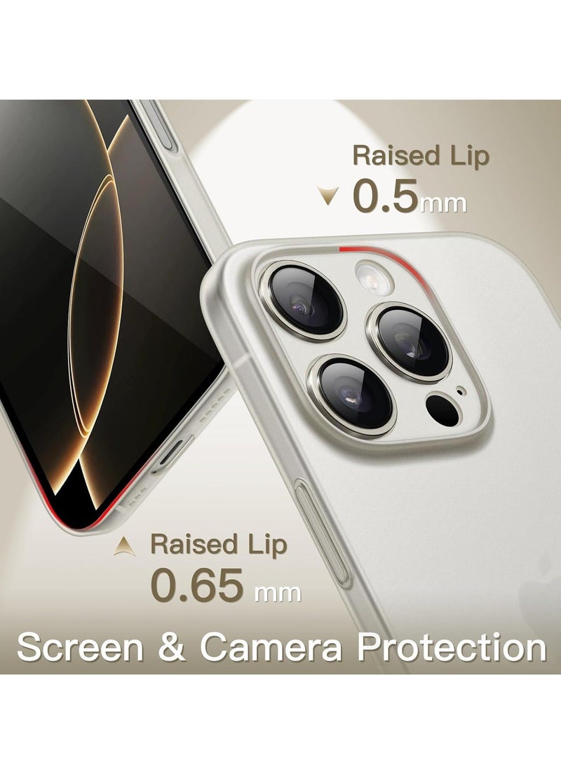 MUNTAQI Ultra-Slim 0.35mm iPhone 16 Pro Max Case (6.9 Inch) – Lightweight Matte Finish, Full Camera Lens Protection, Minimalist Hard Cover (Natural Titanium) - Image 4
