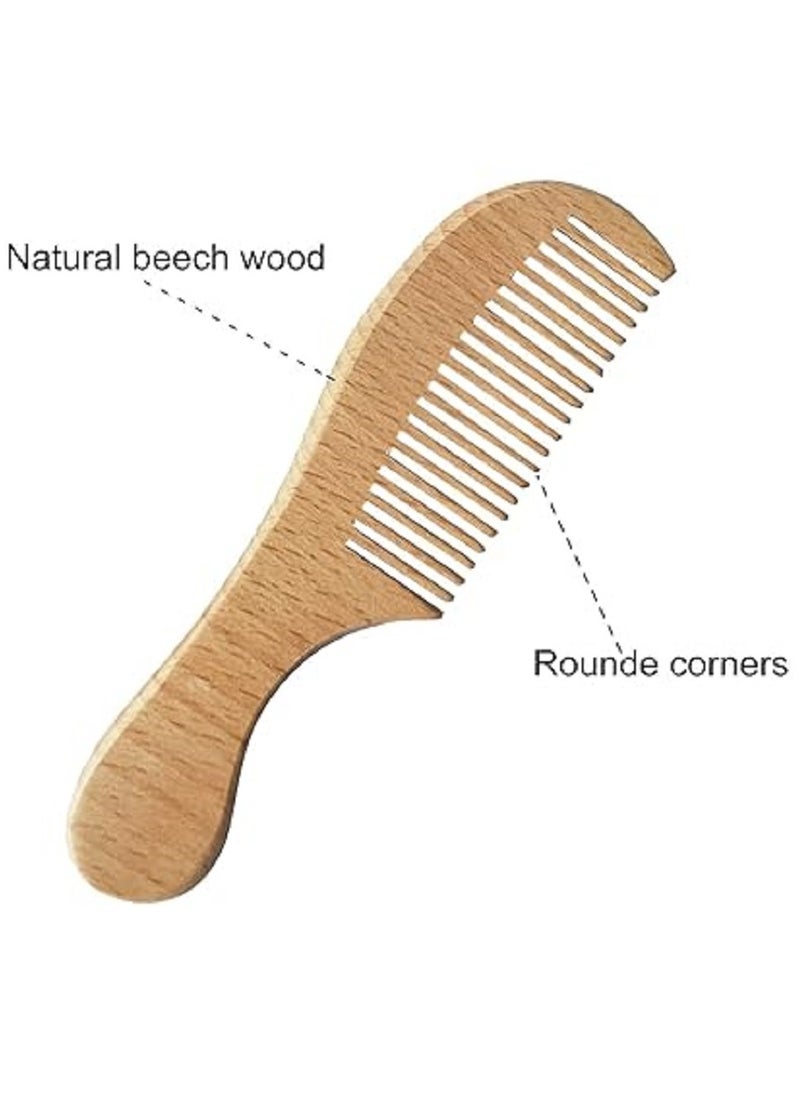 Generic Baby Hair Bush And Comb Set -Nature Lotus Wood With Soft Goat Bristle And Pear Wood Comb For Newborns And Toddlers  Ideal For Cradle Cap  - Image 4