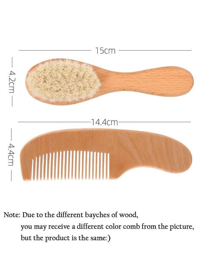 Generic Baby Hair Bush And Comb Set -Nature Lotus Wood With Soft Goat Bristle And Pear Wood Comb For Newborns And Toddlers  Ideal For Cradle Cap  - Image 5