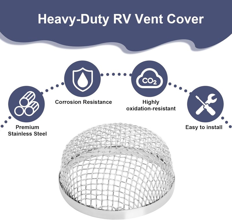 Wadoy Flying Insect Screen, RV Furnace Screen Vent Cover,RV Bug Screen Covers for Camper Heater Vents (2.8'' x 1.3'') - Image 4