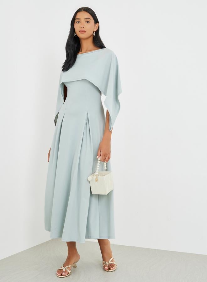 تايك تو فستان ميدي بأكمام كاب وتفاصيل ثنيات من تايك تو - Image 2