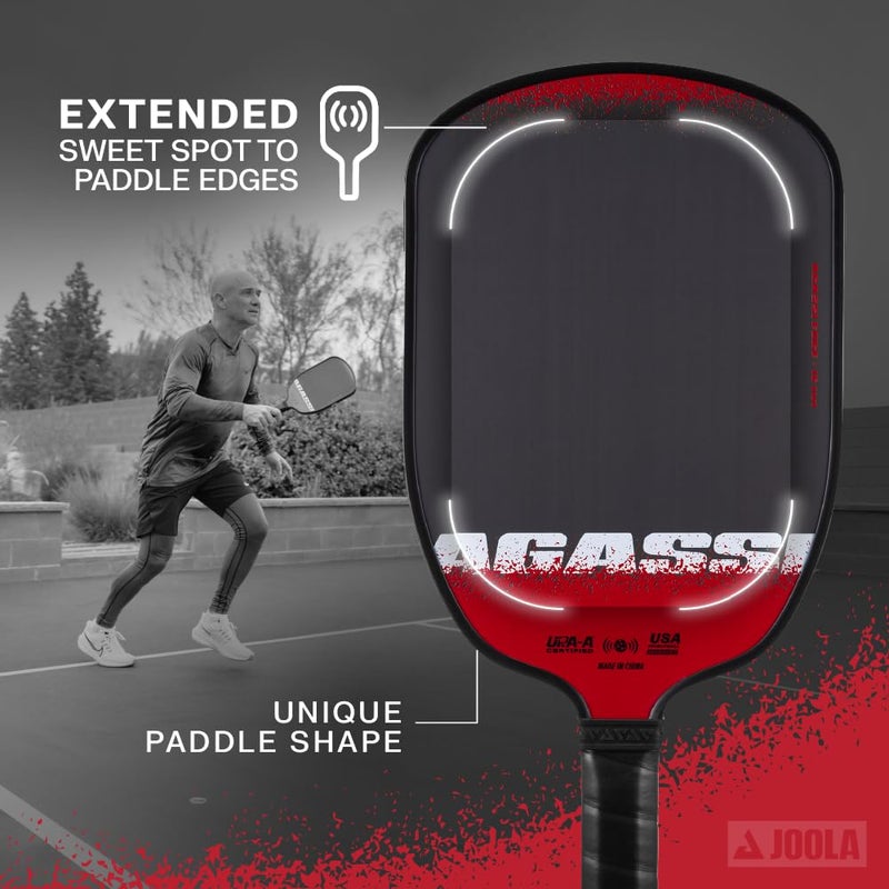 JOOLA Agassi Edge 16mm Pickleball Paddle - Carbon Fiber Pickleball Racket Surface Increases Spin & Control - Agassi Shape with Extended Sweet Spot - UPA-A Certified - USAP Approved - NFC Chip Enabled - Image 5