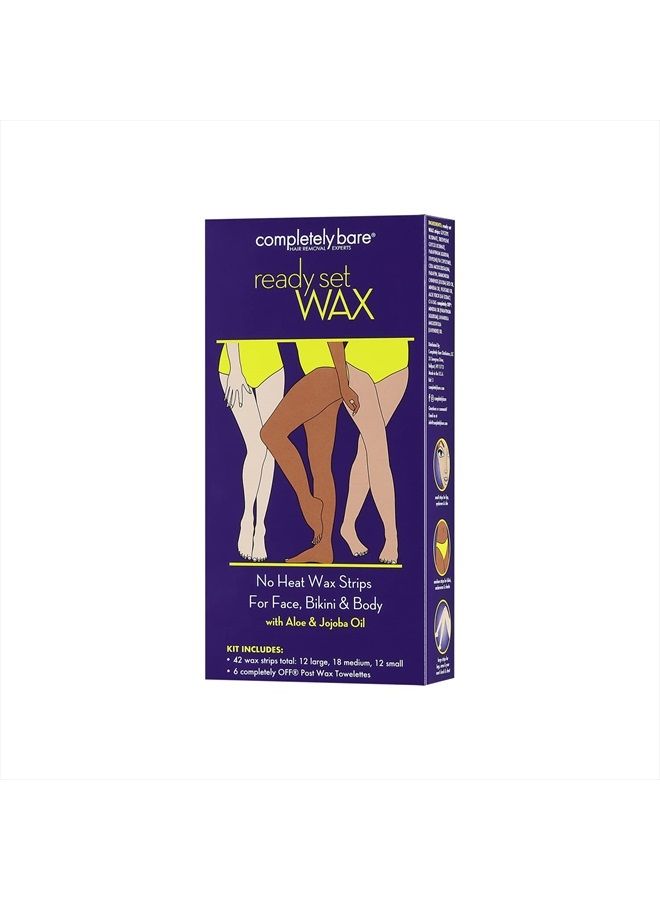 completely bare ready set WAX Kit for Face, Bikini & Body - Easy-to-Use with Aloe & Jojoba Oil - Image 1