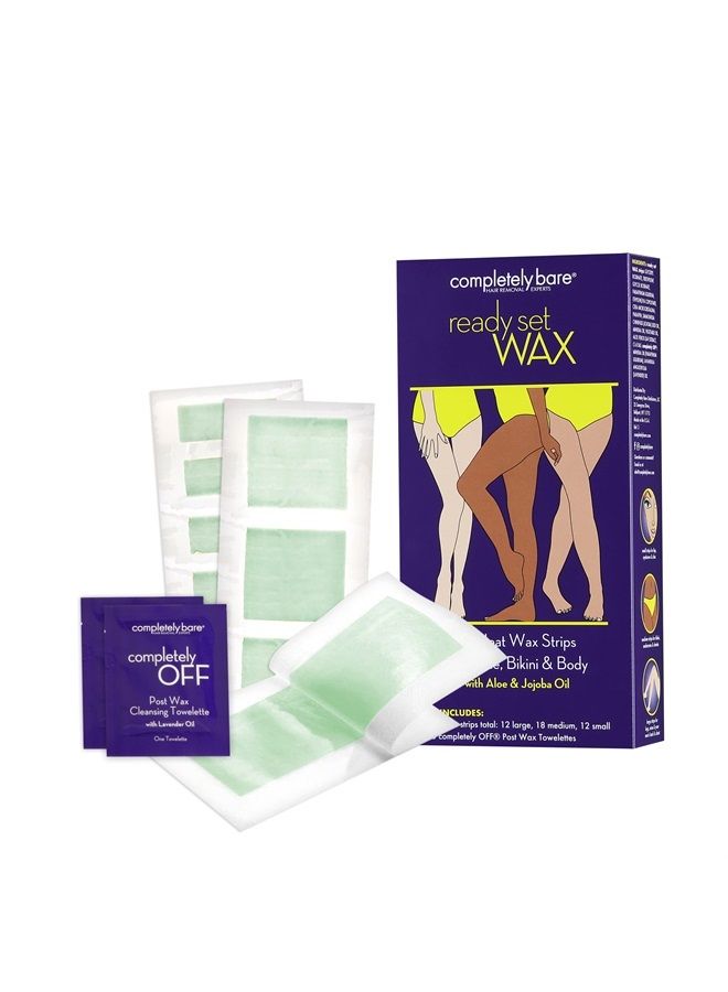 completely bare ready set WAX Kit for Face, Bikini & Body - Easy-to-Use with Aloe & Jojoba Oil - Image 2