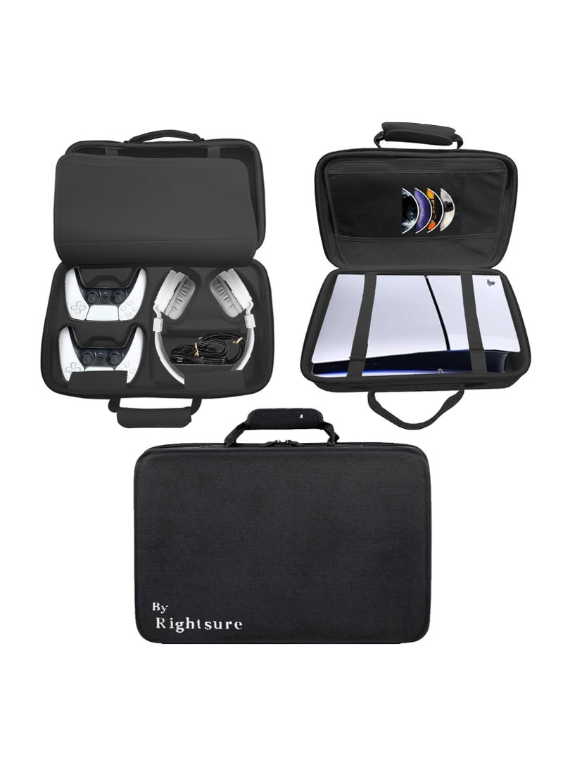 Rightsure Carrying Case for PS5 Slim, Gaming Storage Bag for PS5 Slim, EVA Travel Bag Handbag Compatible Compatible with PS5 Slim Controllers/Disk Digital Edition/Cords and Other Accessories - Image 1