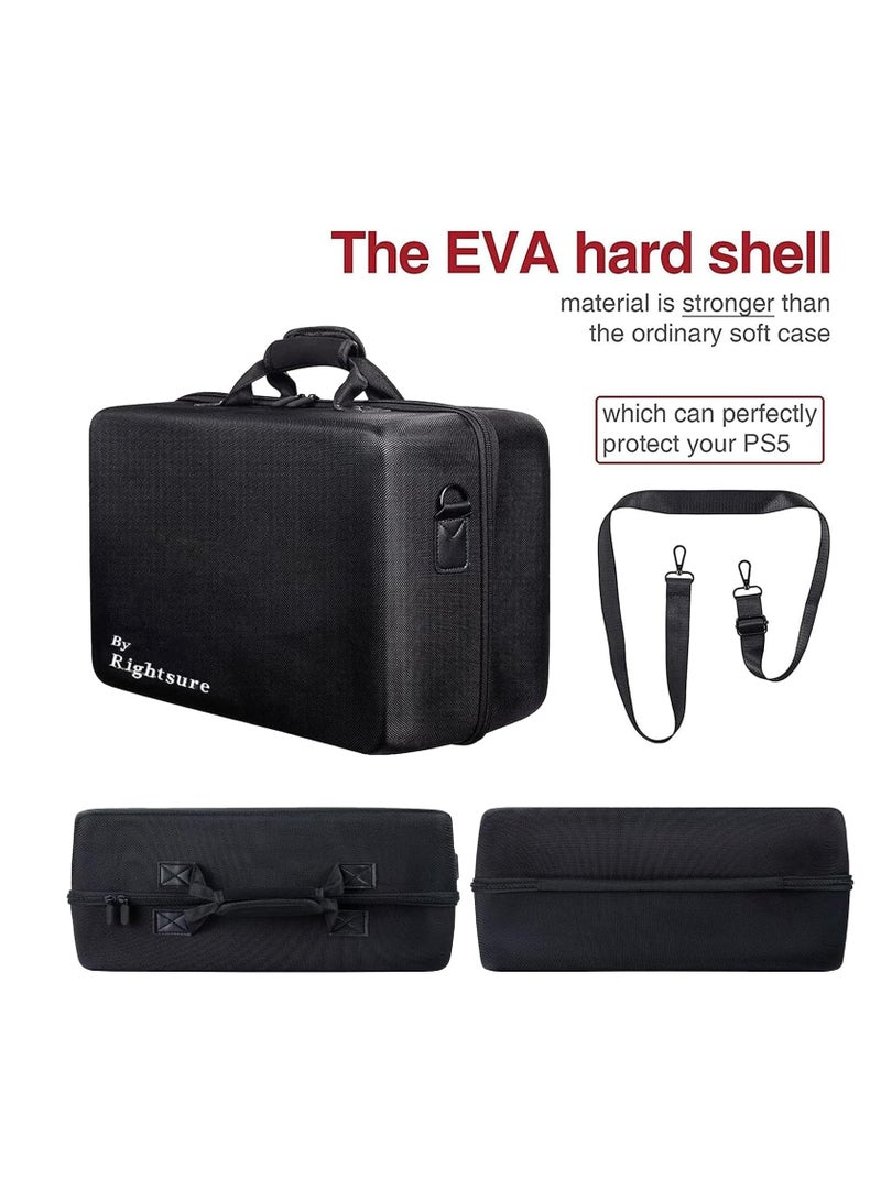 Rightsure Carrying Case for PS5 Slim, Gaming Storage Bag for PS5 Slim, EVA Travel Bag Handbag Compatible Compatible with PS5 Slim Controllers/Disk Digital Edition/Cords and Other Accessories - Image 3